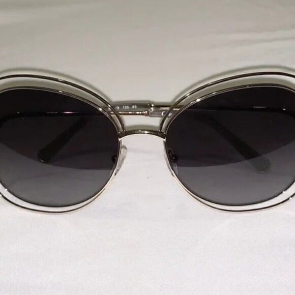 NWOT Chloé Carlina CE119S 734 Smoke Grey Lens Gold Frame Oversized Sunglasses - Picture 9 of 16